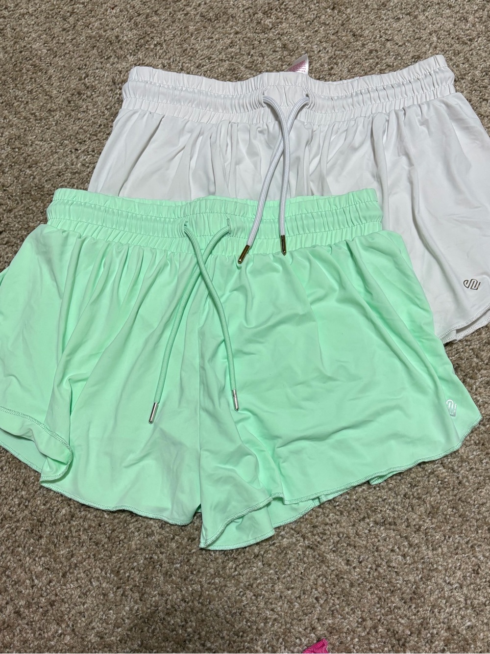 Light Mint and White Girls Active Skorts